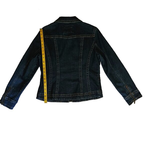 LIVE A LITTLE Blue Denim Long Sleeve Zipper Closure Jacket Size Medium - Picture 5 of 7